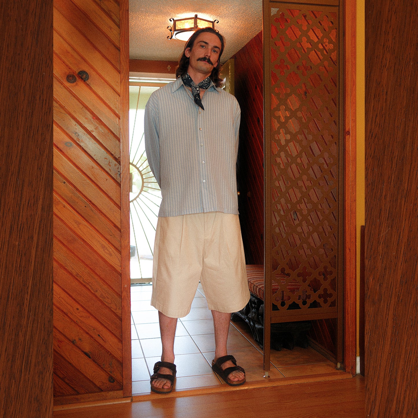 Pleated Bermuda Cotton Shorts