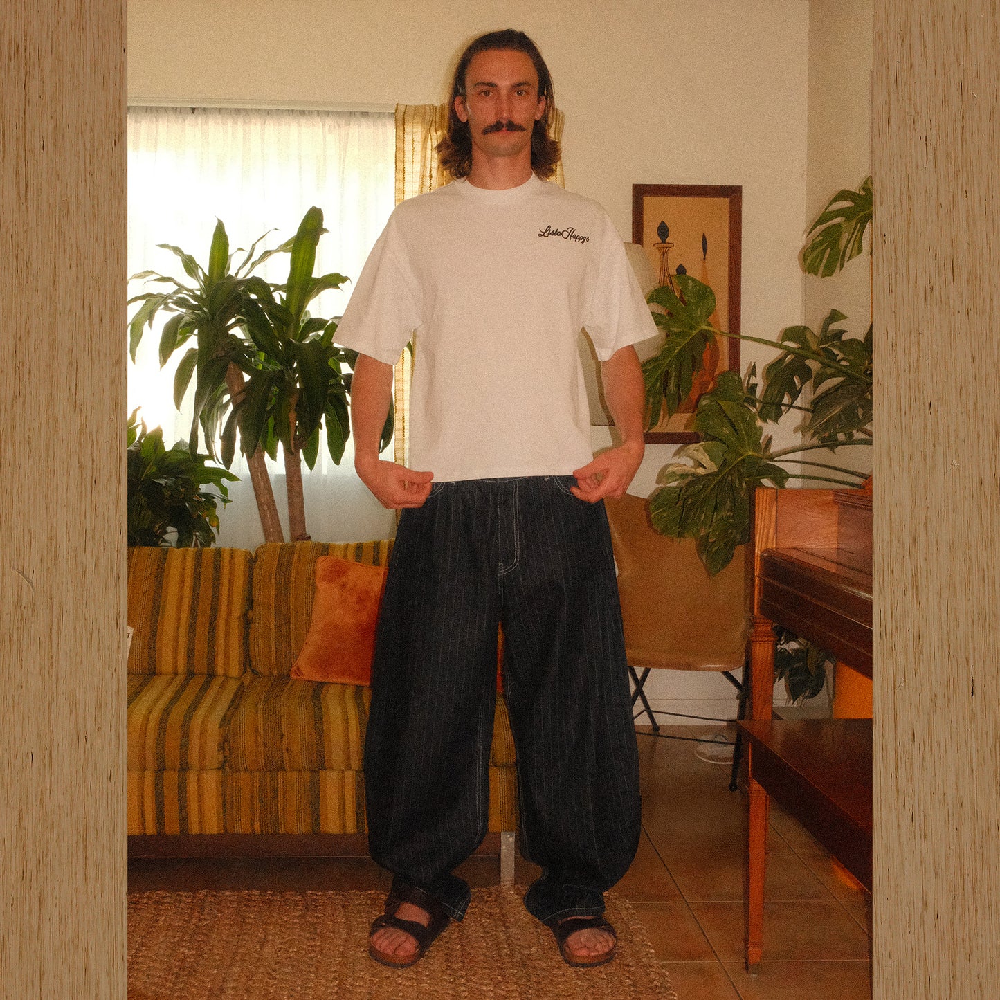 Striped Baggy Barrel Jeans