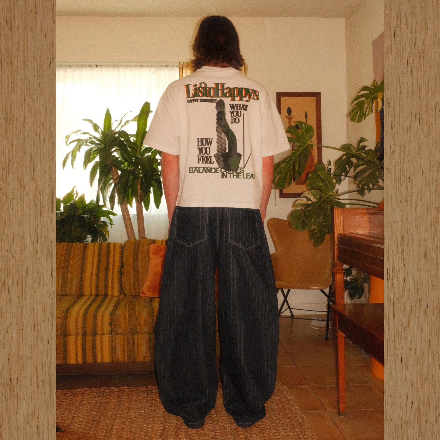 Striped Baggy Barrel Jeans