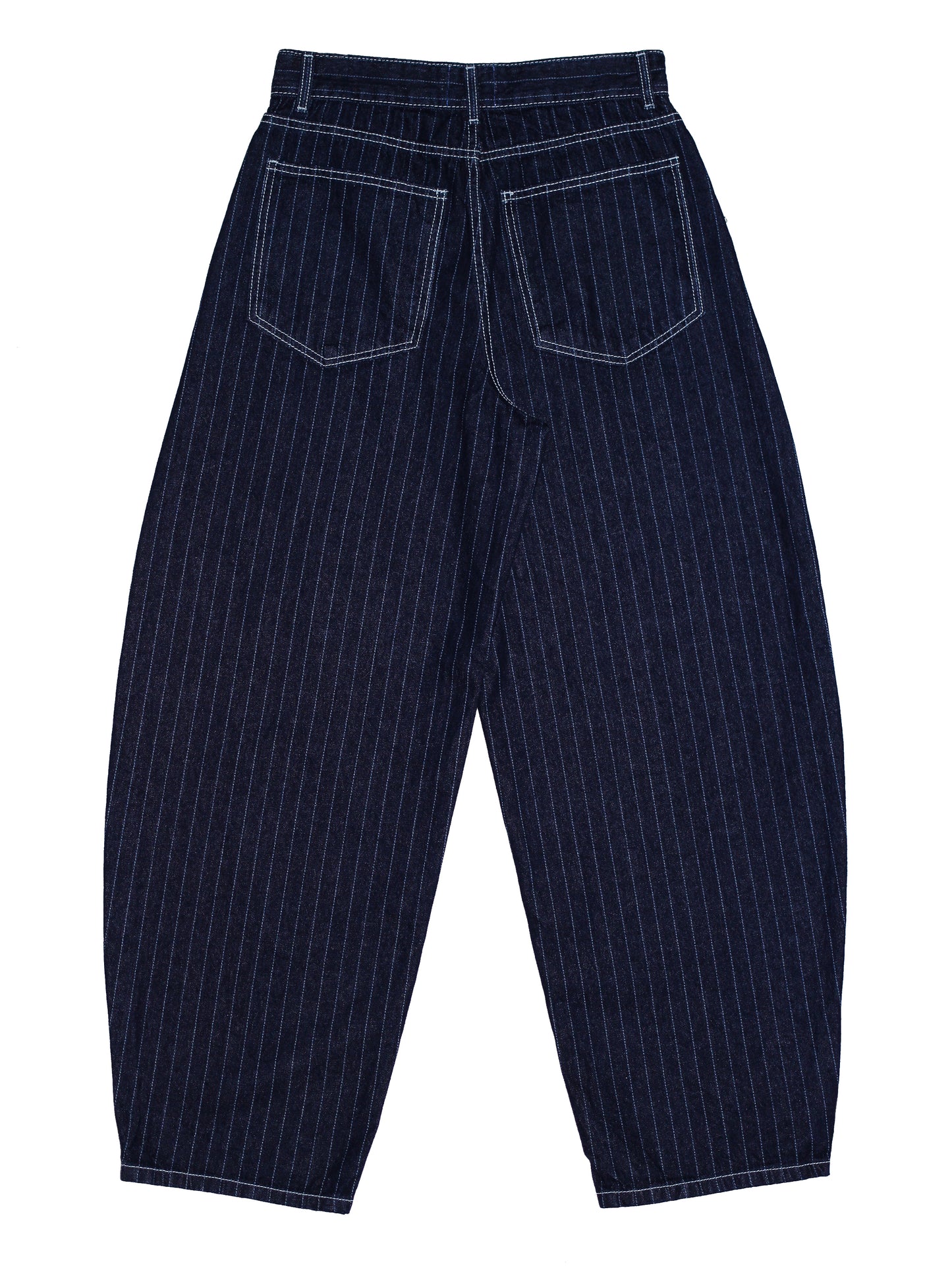 Striped Baggy Barrel Jeans