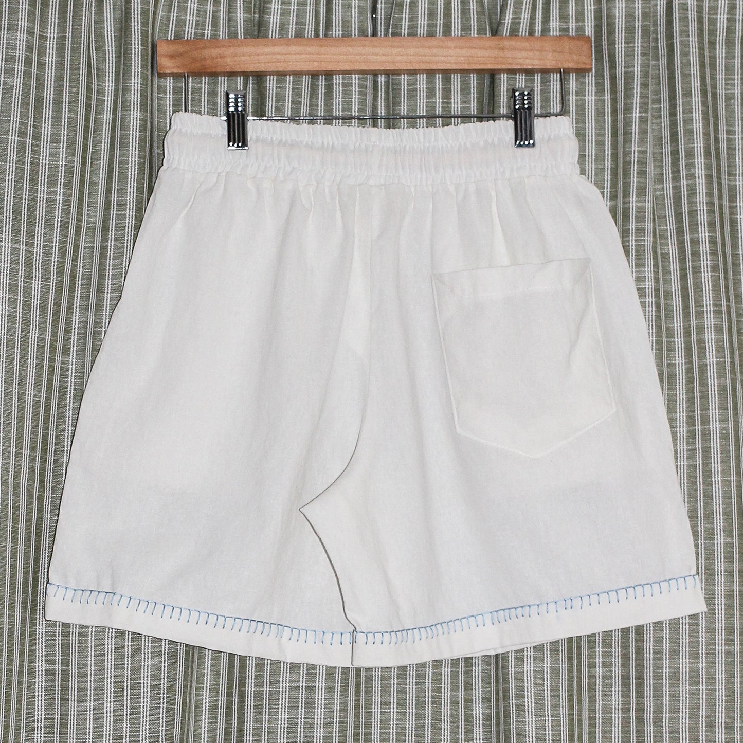 Embroidery Stitch Linen Shorts