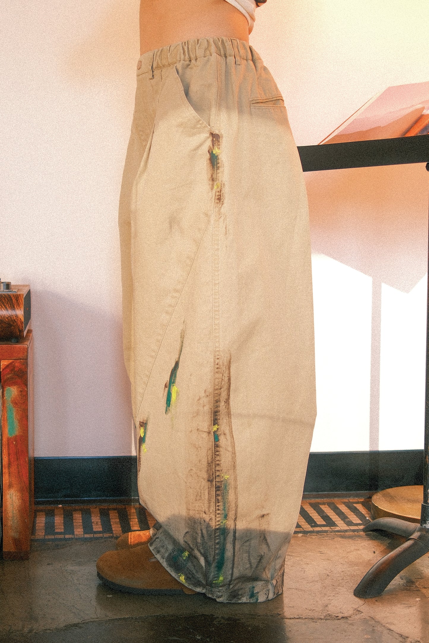 Paint Barrel Pants (Khaki)