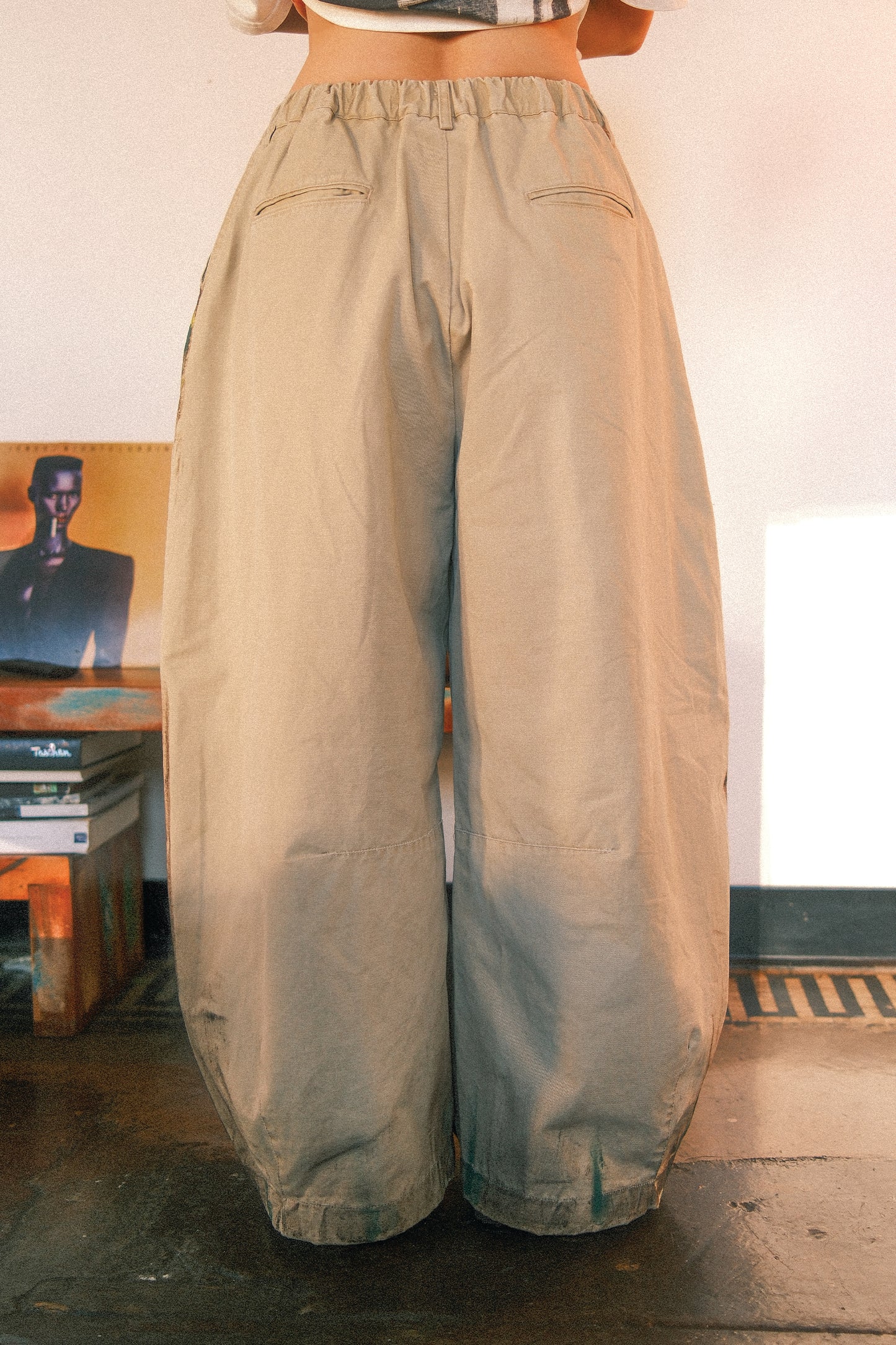 Paint Barrel Pants (Khaki)