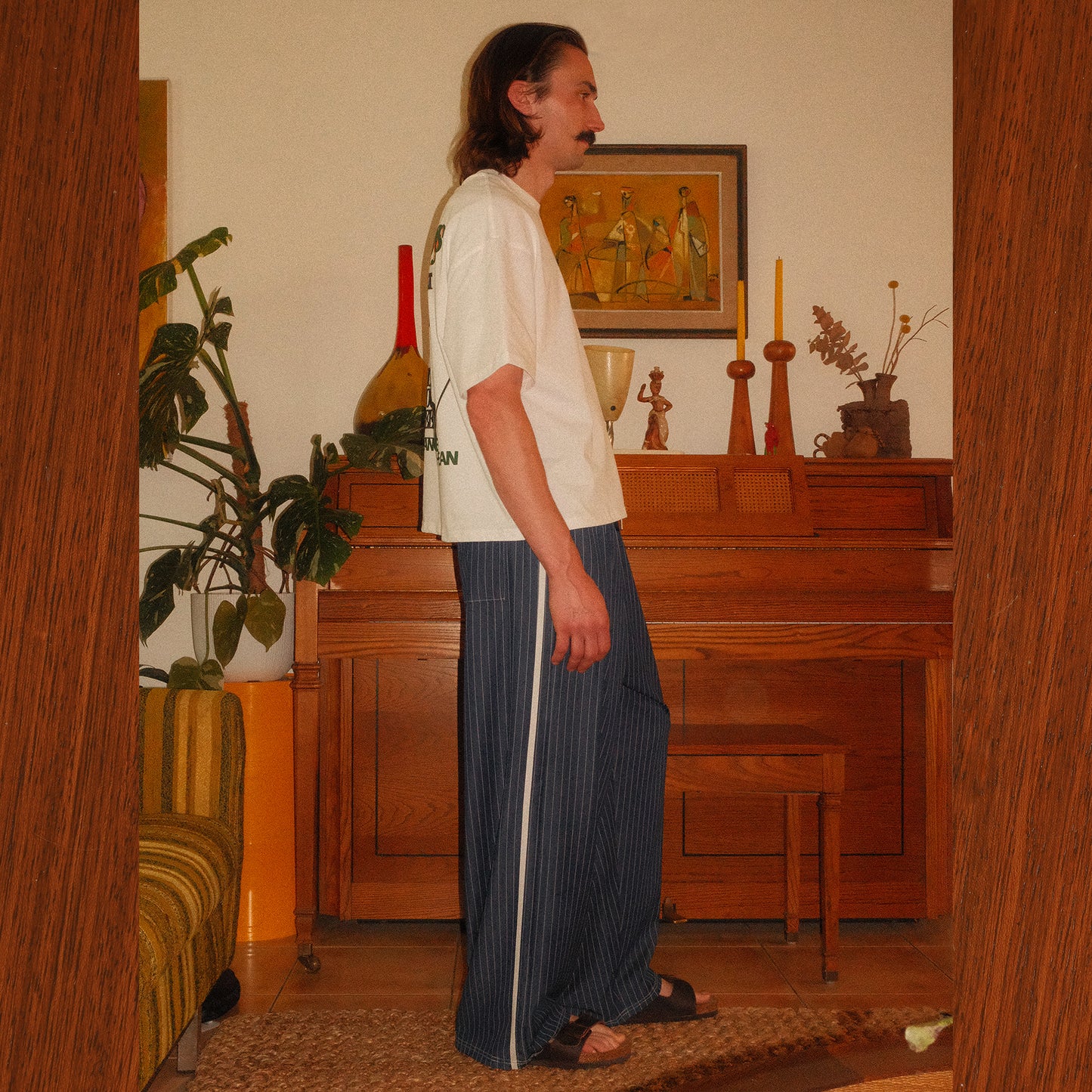 Striped Straight Leg Track Pants