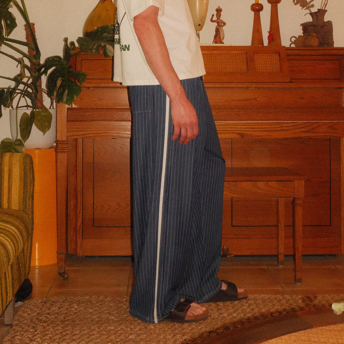 Striped Straight Leg Track Pants