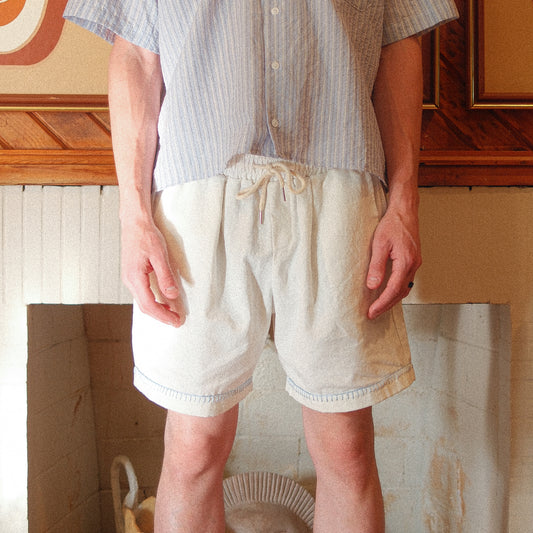 Embroidery Stitch Linen Shorts