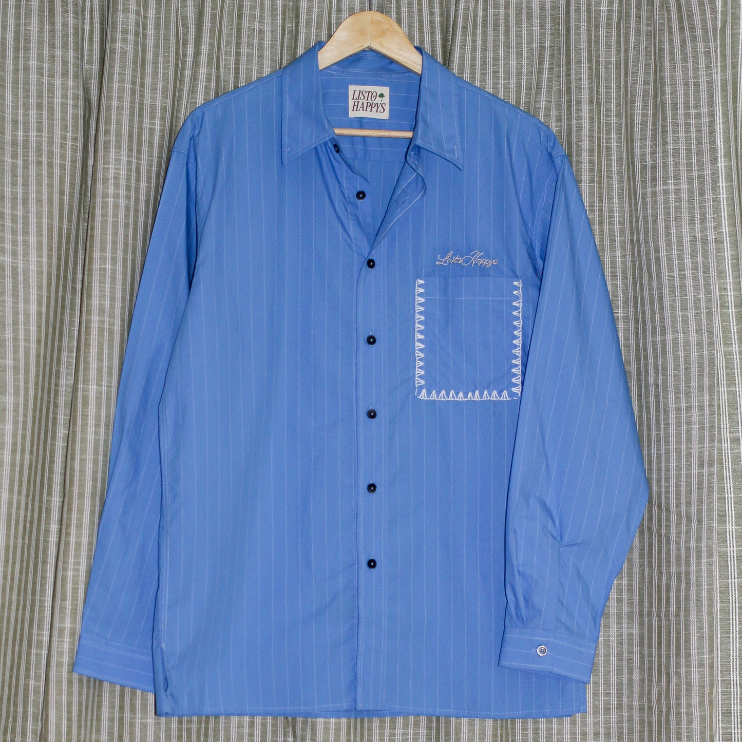 Listohappys Embroidered Pin-striped Shirt