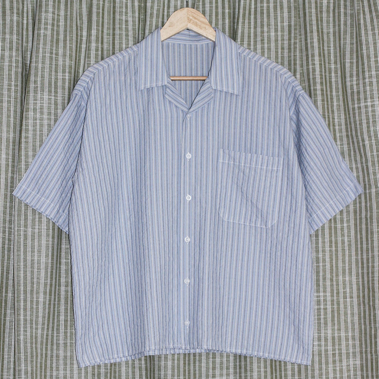 Striped Boxy Button Down Shirt
