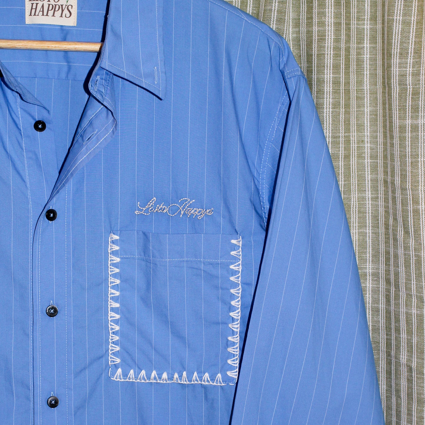 Listohappys Embroidered Pin-striped Shirt