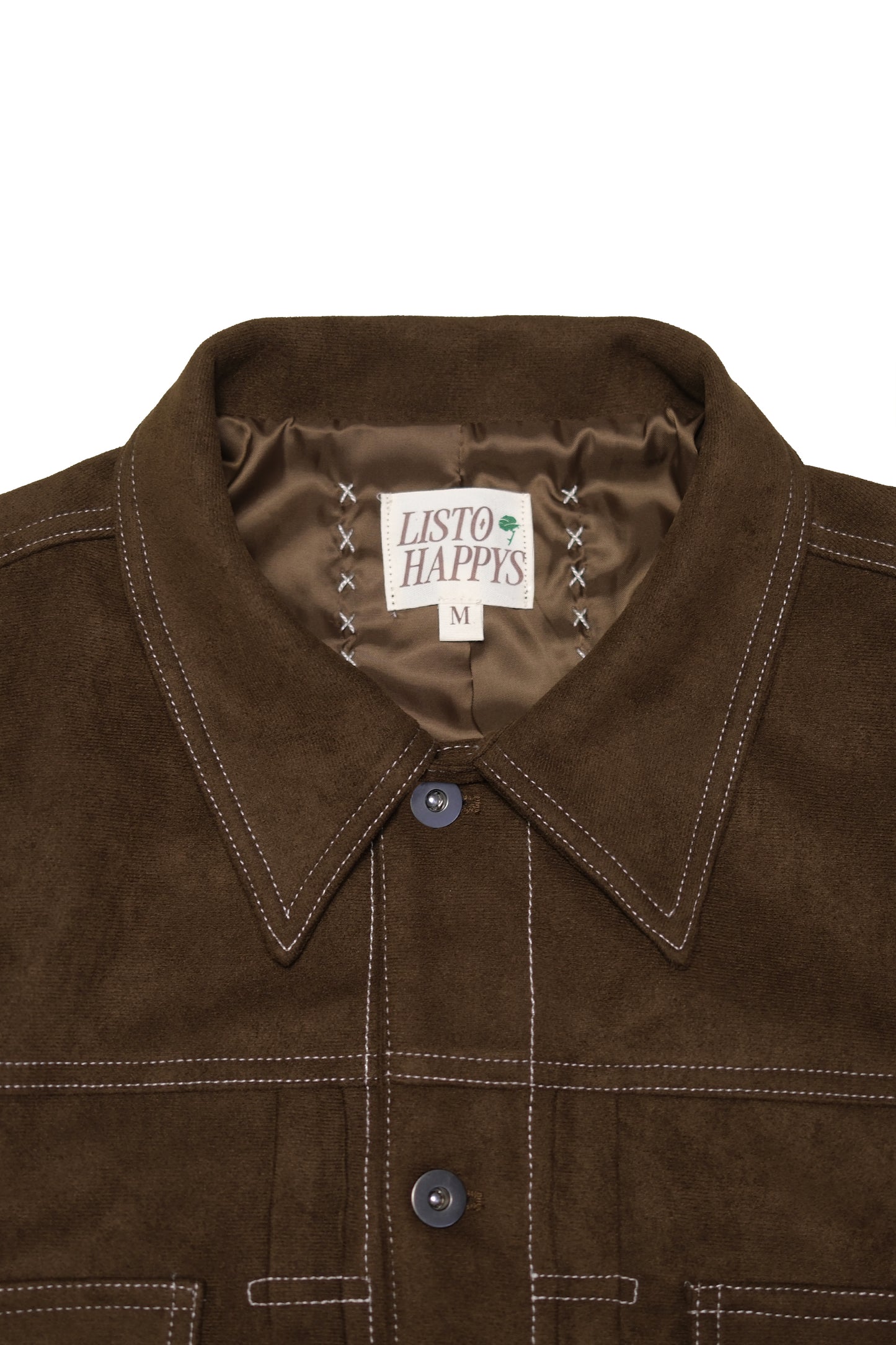 Soft Suede Trucker Jacket (Brown)