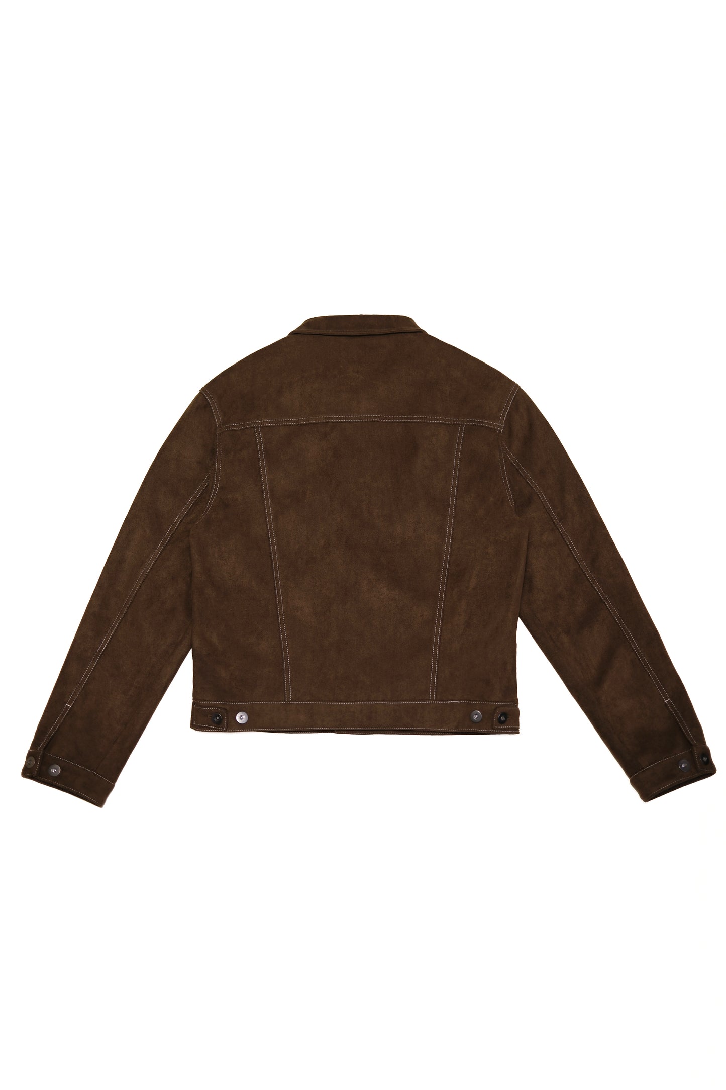 Soft Suede Trucker Jacket (Brown)
