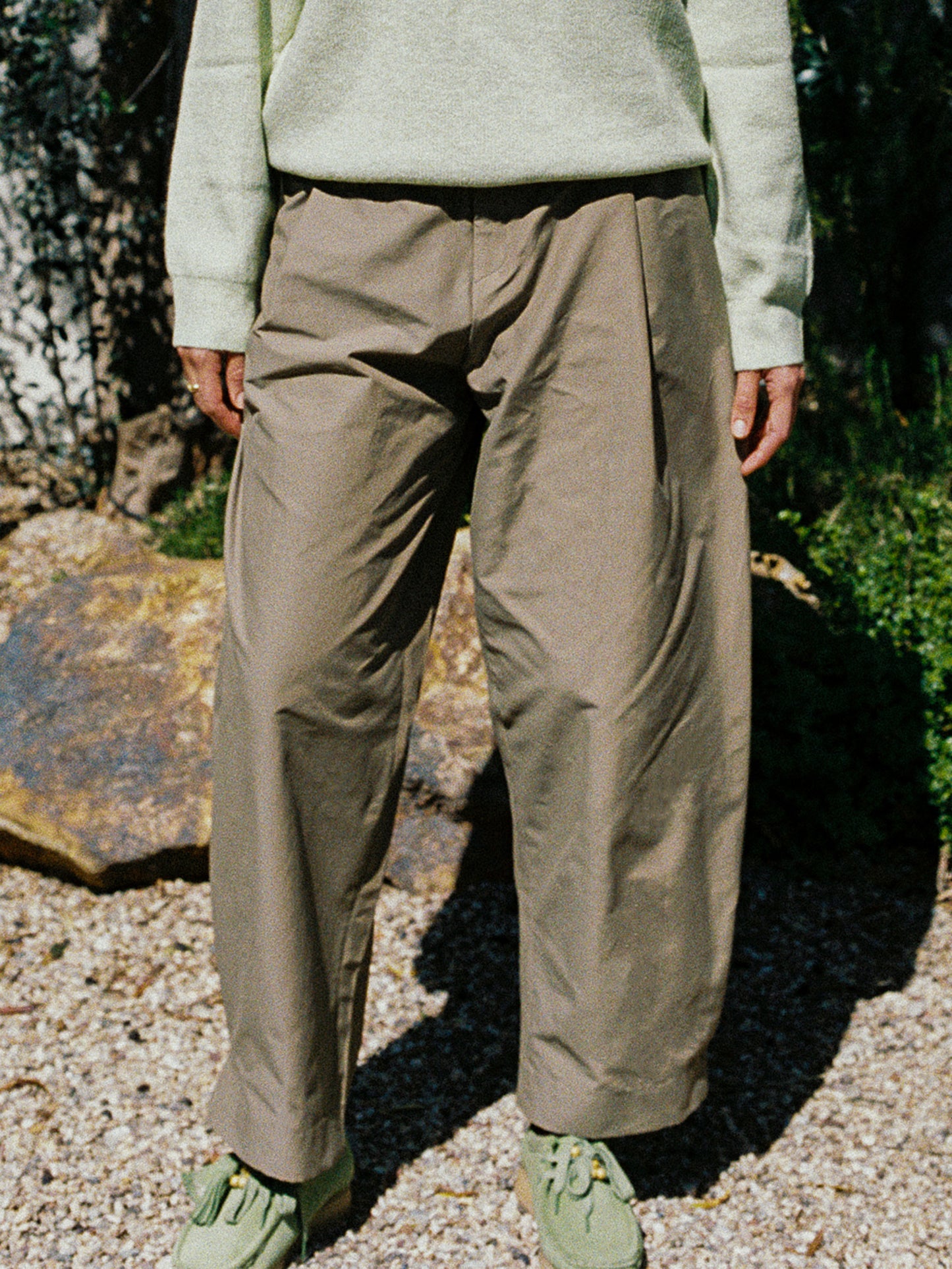 Pleated Baggy Barrel Slacks