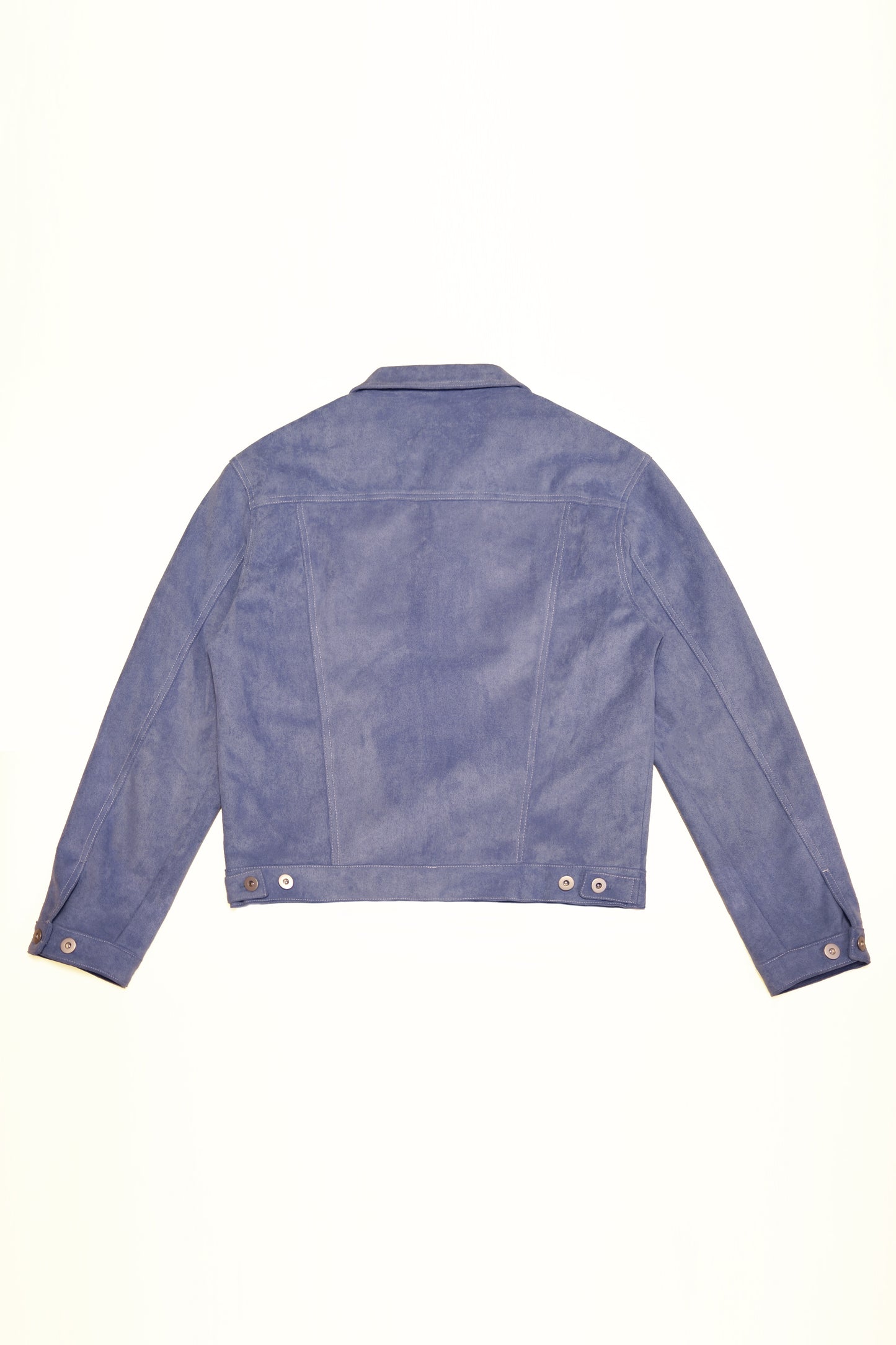 Soft Suede Trucker Jacket (Dusty Blue)