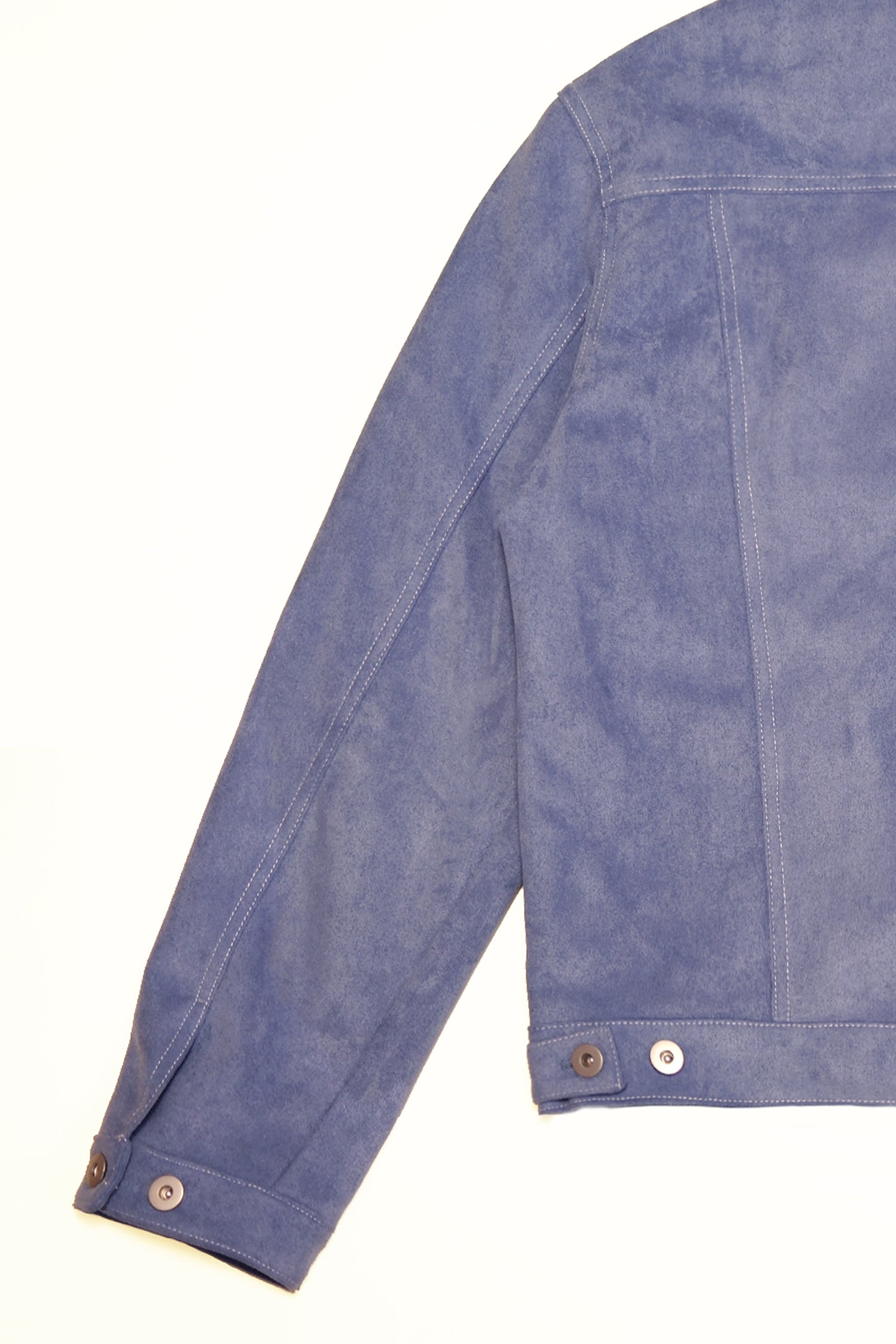 Soft Suede Trucker Jacket (Dusty Blue)
