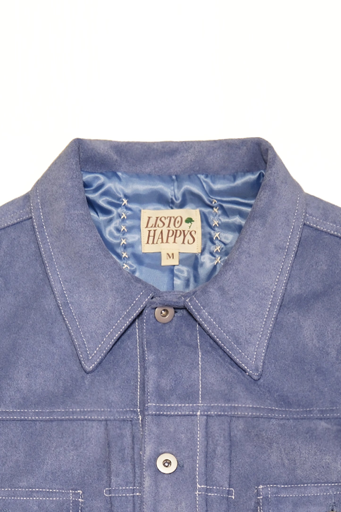 Soft Suede Trucker Jacket (Dusty Blue)