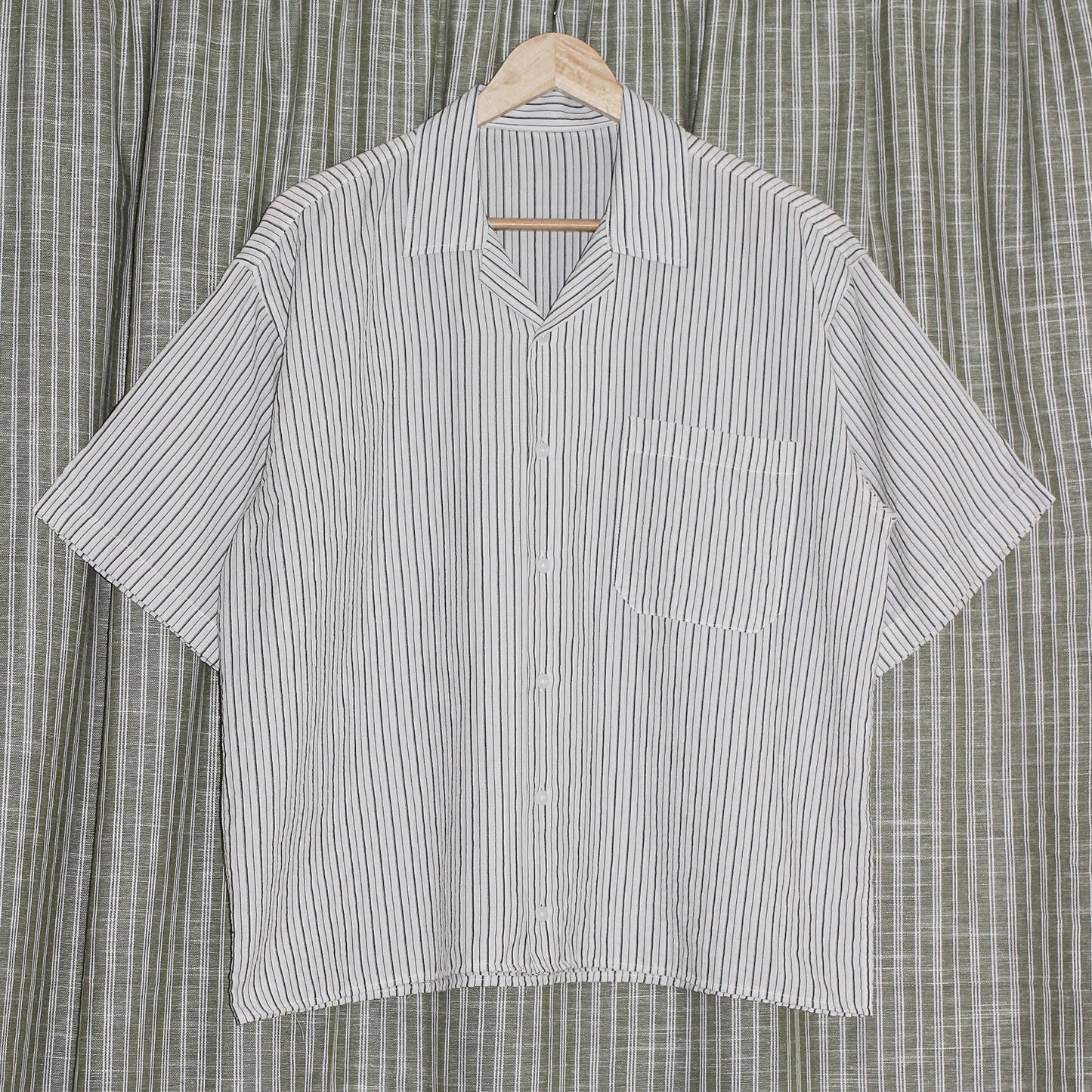 Striped Boxy Button Down Shirt